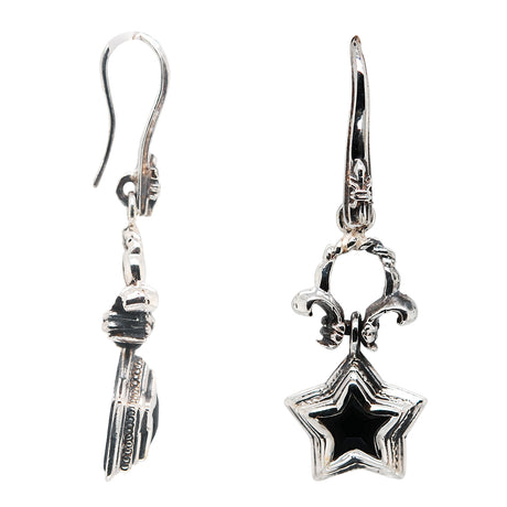 Silver Earhanger ELFIN STAR and Stone