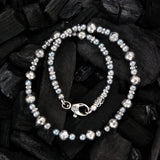 Silver and Pearls Choker with faceted Silver Balls+ PEARLS 5