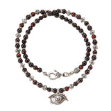 Silver Cross Balls Necklace with Pearls or Beads + The Third EYE Cares + black Diamonds