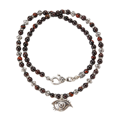 Silver Cross Balls Necklace with Pearls or Beads + The Third EYE Cares + black Diamonds
