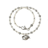 Silver Cross Balls Necklace with Pearls or Beads + The Third EYE Cares + black Diamonds