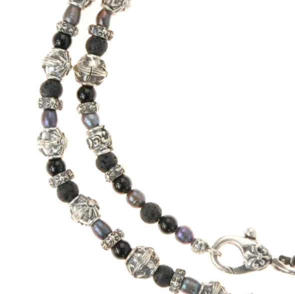 Silver Morning Star Barrel Tubes Necklace with The Third EYE View+black Diamonds