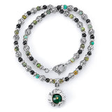 Silver with Dragon Scales Tubes + FLAMED SUN with BEADS/PEARLS Necklace