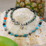 ROCKS and BEADS Halskette mit silbernen Röhren und Kugeln