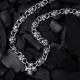 Silver Necklace Greek Blades Crosses Chain with BLADES CROSS Center 20