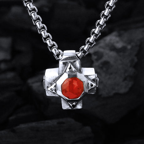 Silver Pendant Greek OCTAGON Cross Body with Hole 20