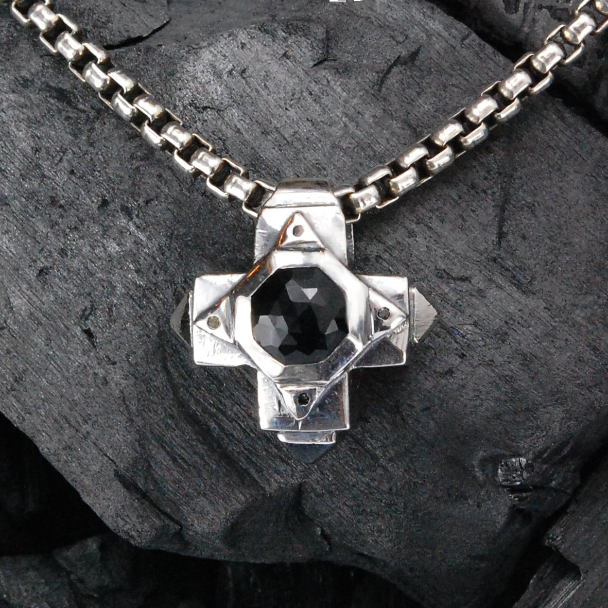 Silver Pendant Greek OCTAGON Cross Body with Hole 20