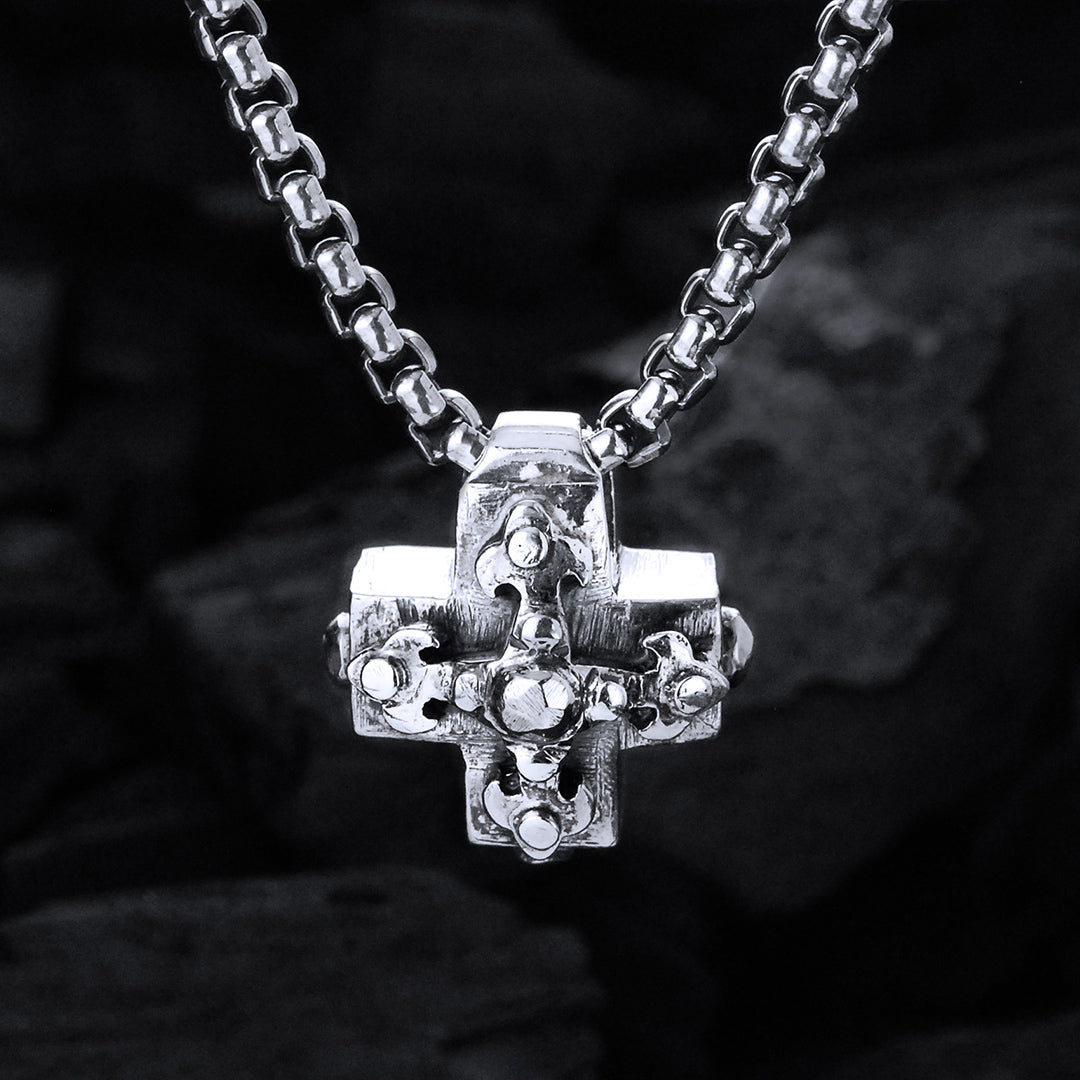 Silver Pendant Greek Cross Body with Hole and BLADES CROSS 20