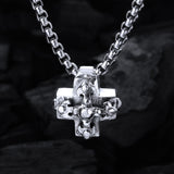 Silver Pendant Greek Cross Body with Hole and BLADES CROSS 20