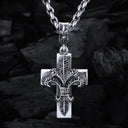 Silver Pendant LILY ON CROSS M Pave