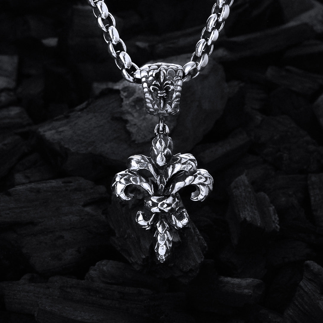 Silver Pendant LILY  M DRAGON SCALES