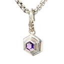 Silver Pendant Hexagon Elfin´Frame with Stone
