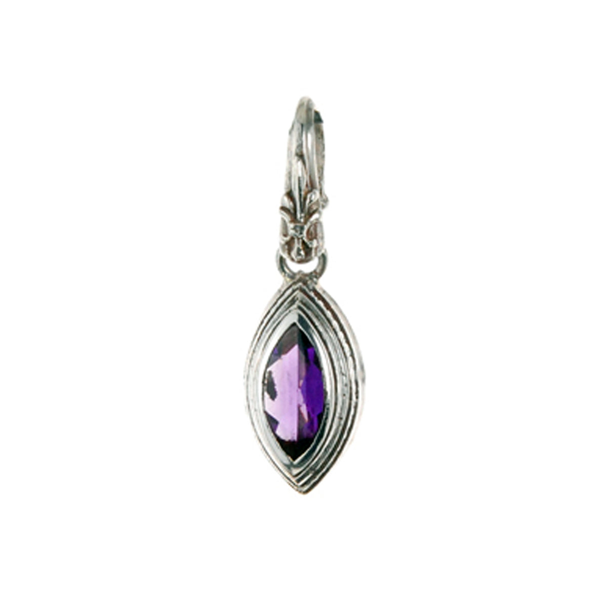 Silver Pendant Navette Elfin´Frame with Stone