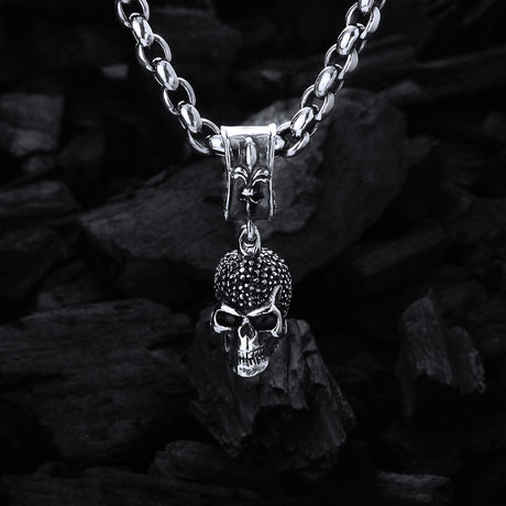 Silver Pendant SKULL L Pave 28
