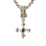 Silver Pendant BLADES CROSS Body with Stones 18