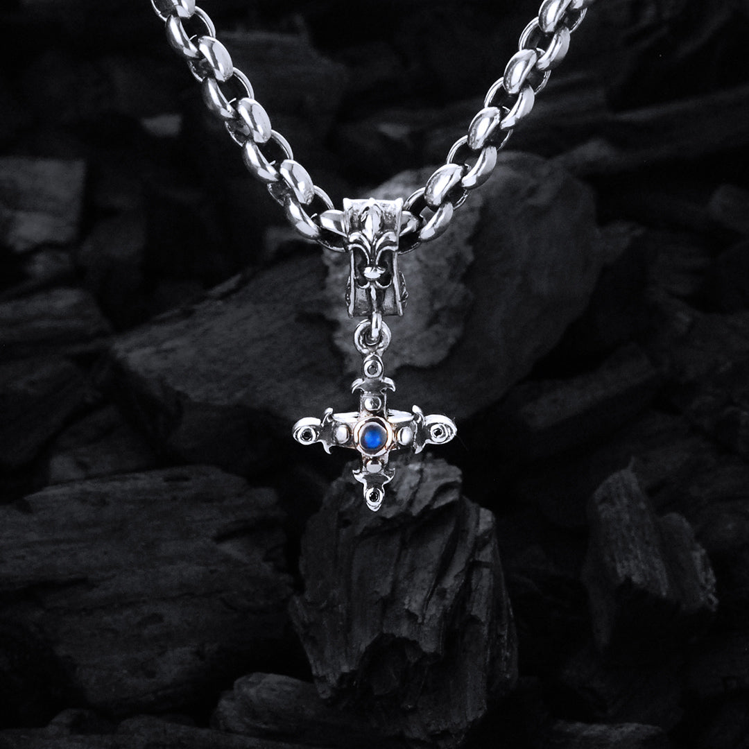 Silver Pendant SMITH CROSS  Body and Stones 18