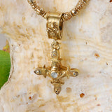 Silberanhänger SMITH CROSS Körper und Steine, Silber vergoldet 30