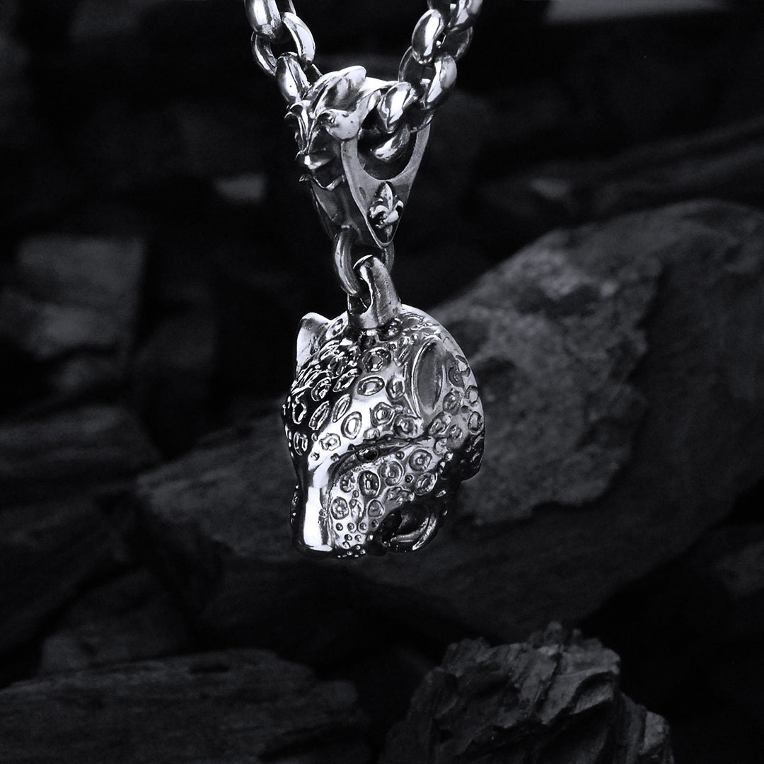 Silver Pendant LEOPARD HEAD M
