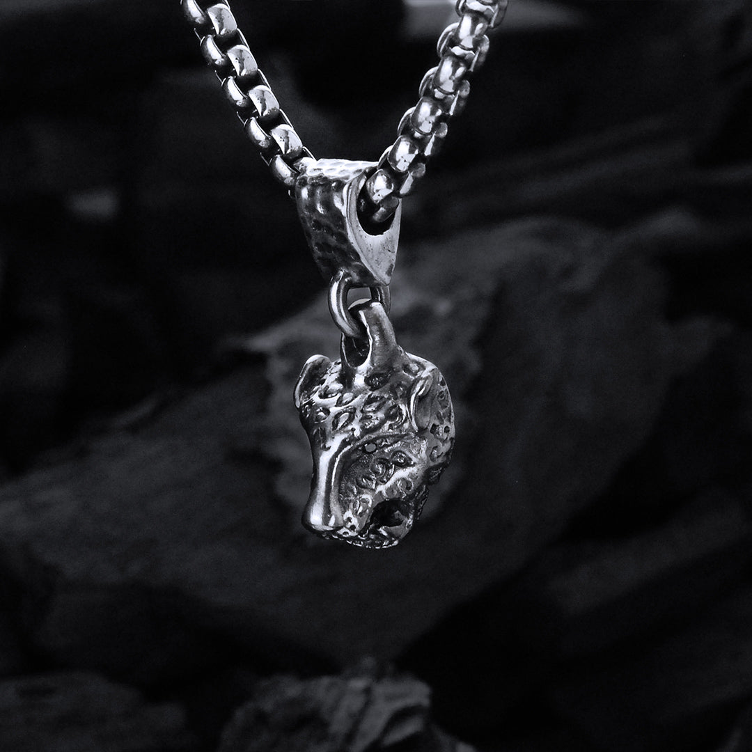 Silver Pendant LEOPARD HEAD S