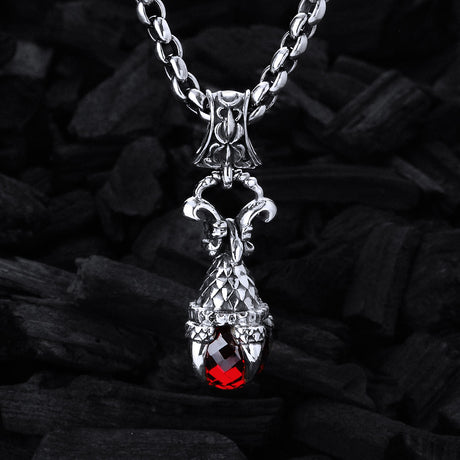 Silver Pendant DRAGON CLAW with Stone