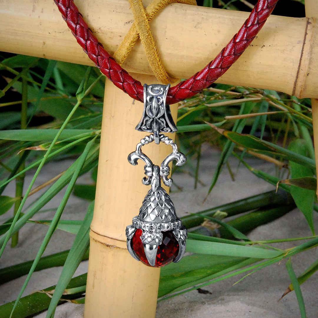 Silver Pendant DRAGON CLAW with Stone