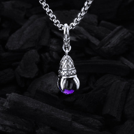 Silver Pendant DRAGON CLAW XS with Stone