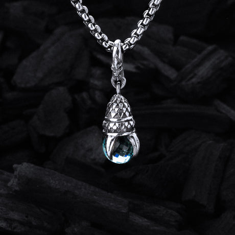 Silver Pendant DRAGON CLAW XS with Stone