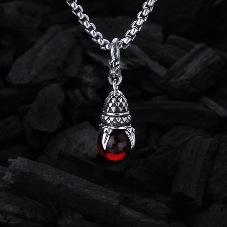 Silver Pendant DRAGON CLAW XS with Stone
