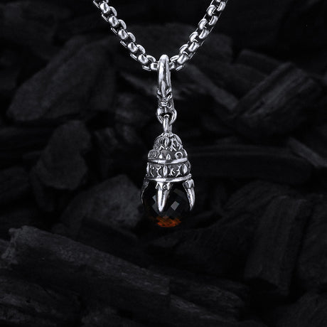 Silver Pendant DRAGON CLAW XS with Stone