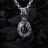 Silberanhänger ROUGH OVAL mit Stein