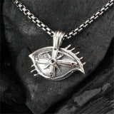 Silver Pendant  The Third EYE View with Black Diamonds