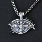 Silver Pendant  The Third EYE View with Black Diamonds