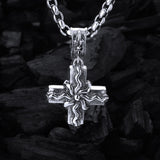 Silver Pendant Greek Cross Body with Elfin SUN