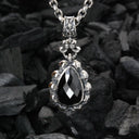 Silver Pendant Skulls Drop Frame with Stone