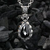 Silver Pendant Skulls Drop Frame with Stone