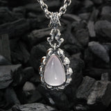 Silver Pendant Skulls Drop Frame with Stone