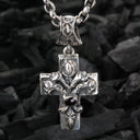 Silver Pendant LILY on CROSS Garden at Night M-Star Sides
