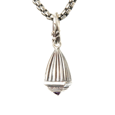 Silver Pendant STRIPED BELL with Pyramide