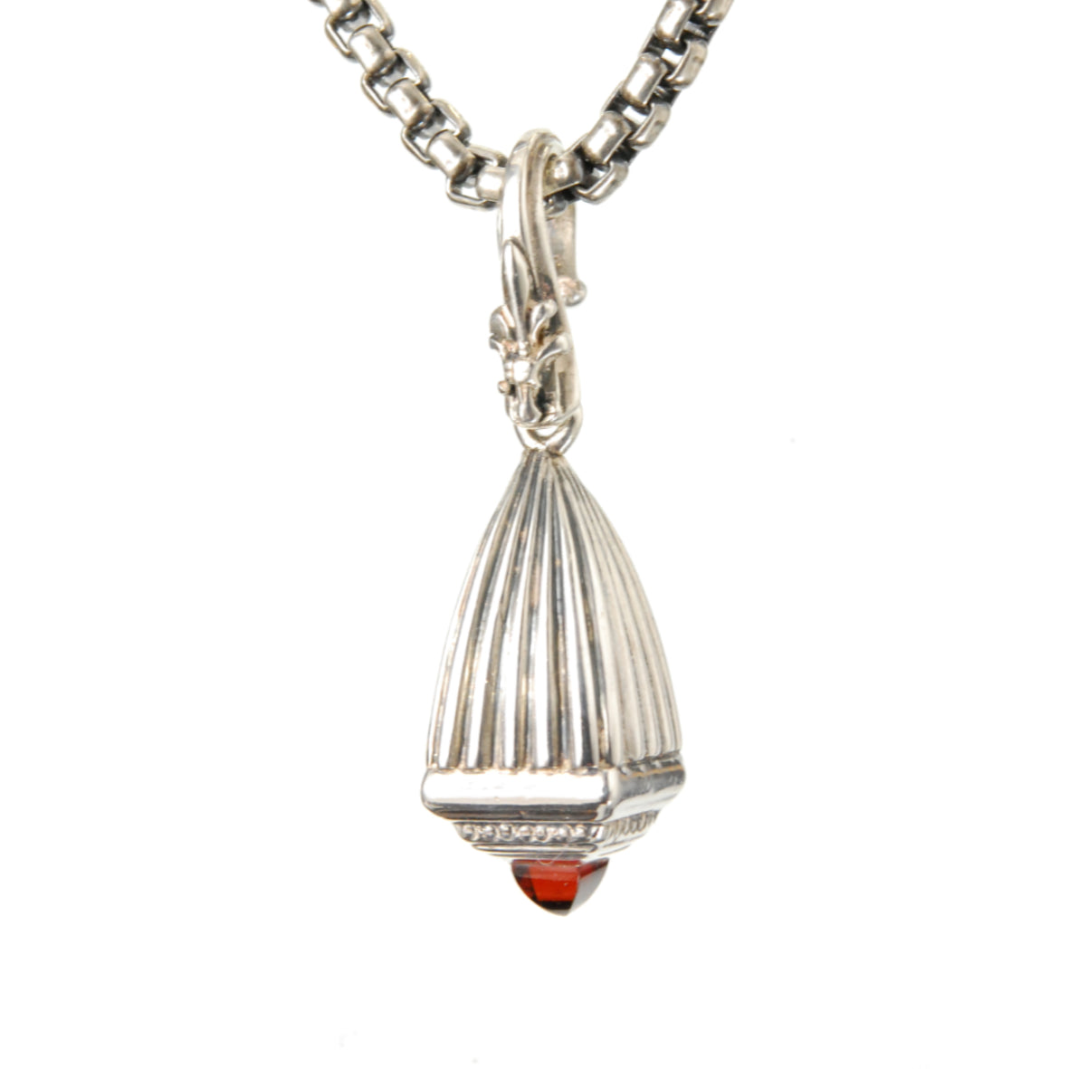 Silver Pendant STRIPED BELL with Pyramide