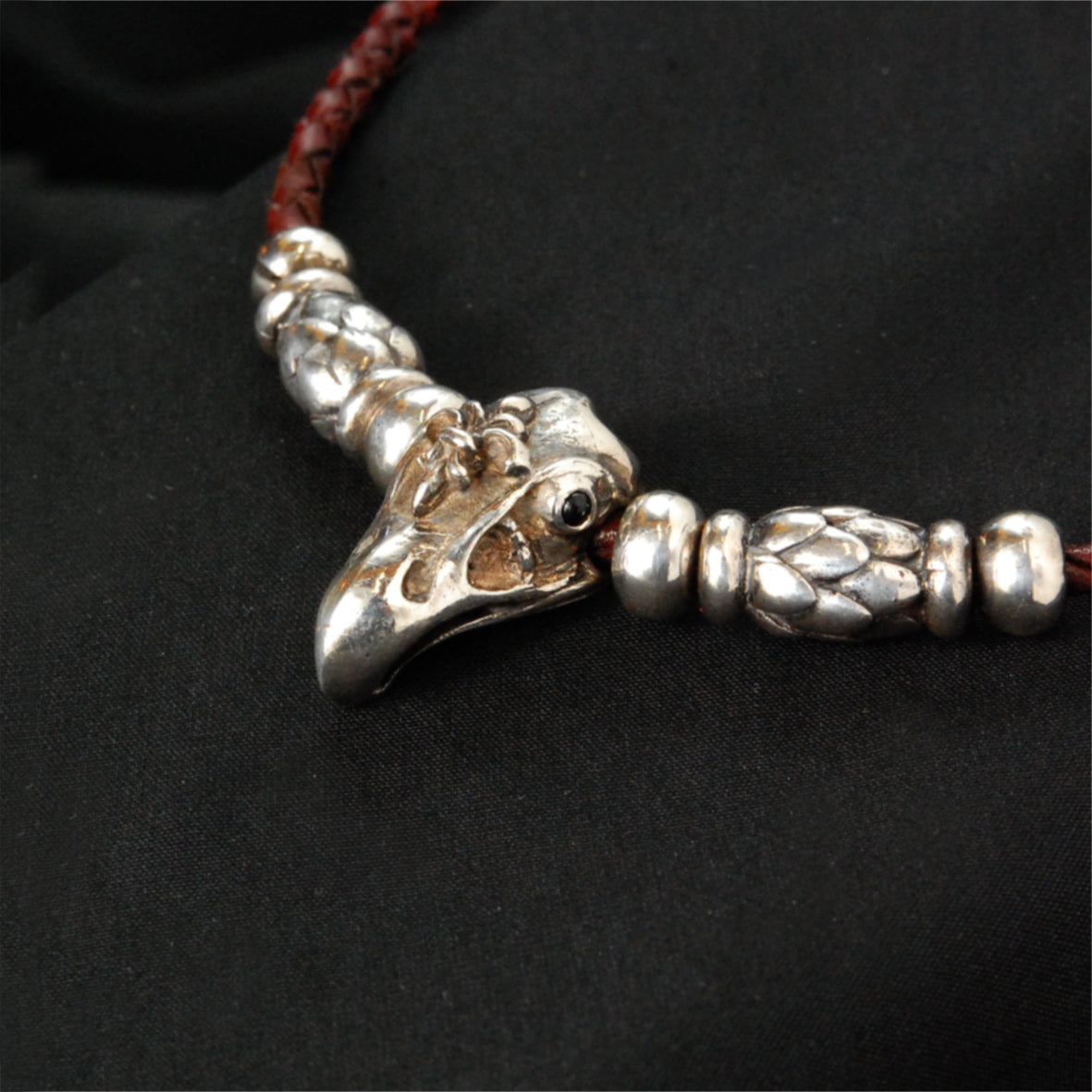 Silver Pendant Eagleskull S with Lily