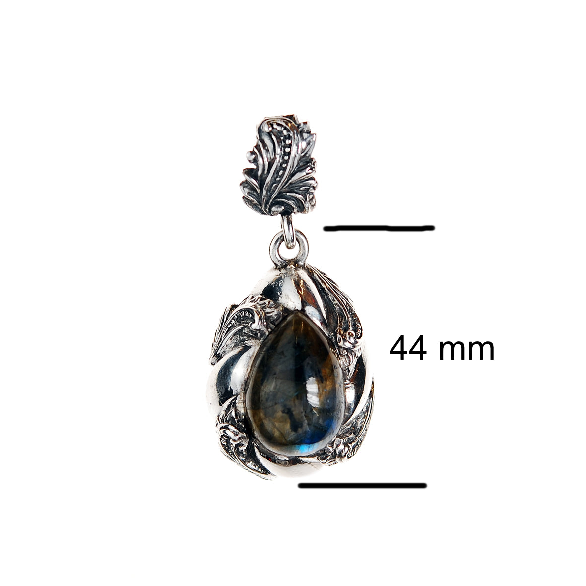 Silver Pendant MAGIC PLANT Drop and Stone