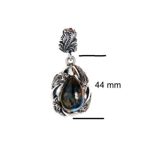 Silver Pendant MAGIC PLANT Drop and Stone