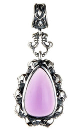 Silver Pendant Skulls Drop Frame with Stone