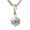 Silver Pendant Hexagon Elfin´Frame with Stone