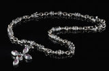 Silver Fetish Chain Peas with Lilies,Crowns and Stars with a Mystic Cross