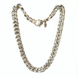 Silver Neckchain CURB Chain M Faceted