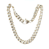Silver Neckchain CURB Chain M Faceted