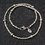 Silver Neckchain Mini TUBES and BALLS Rough Faceted