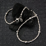 Silver Neckchain Mini TUBES and BALLS Rough Faceted