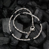 Silver Necklace Five BEADS with TUBES